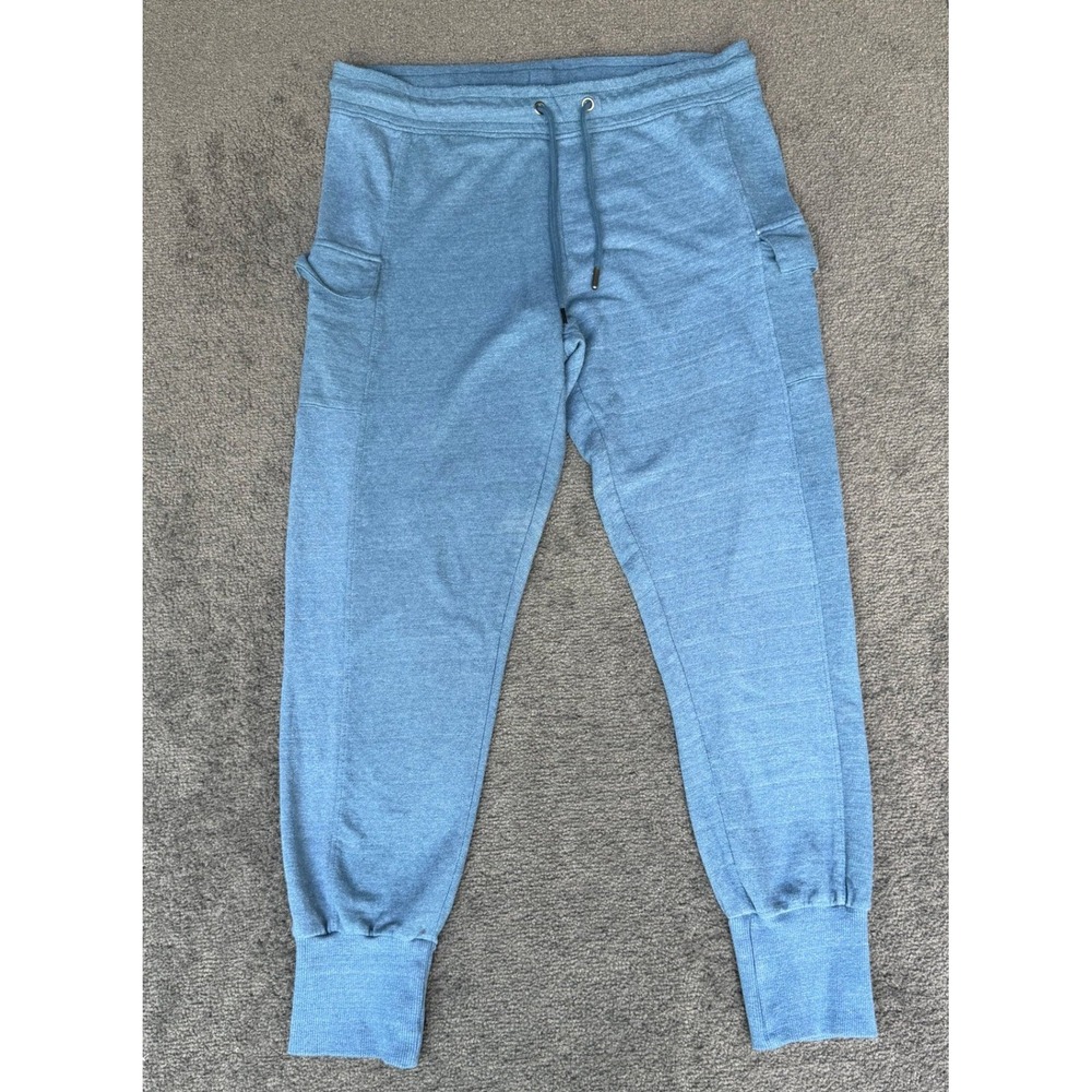 Kyodan Blue Heathered Cargo Jogger Pants Mens Large Drawstring Ribbed Cuffs